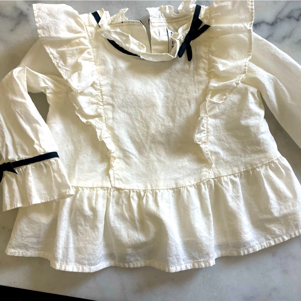 Pant SET! Janie & Jack long sleeve ruffle top with floral stretch pants!